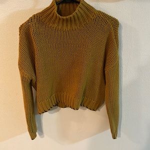 Mustard yellow turtleneck sweater